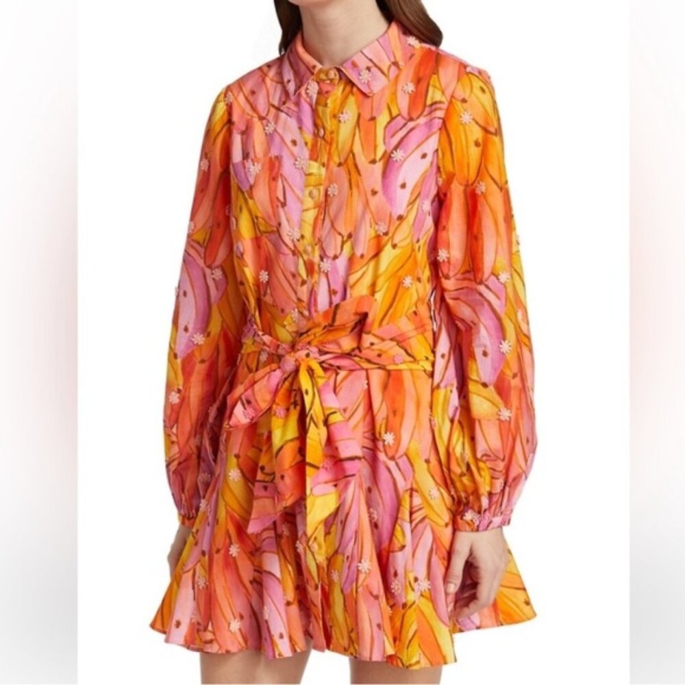 Farm Rio Pink Ombré Bananas mini dress